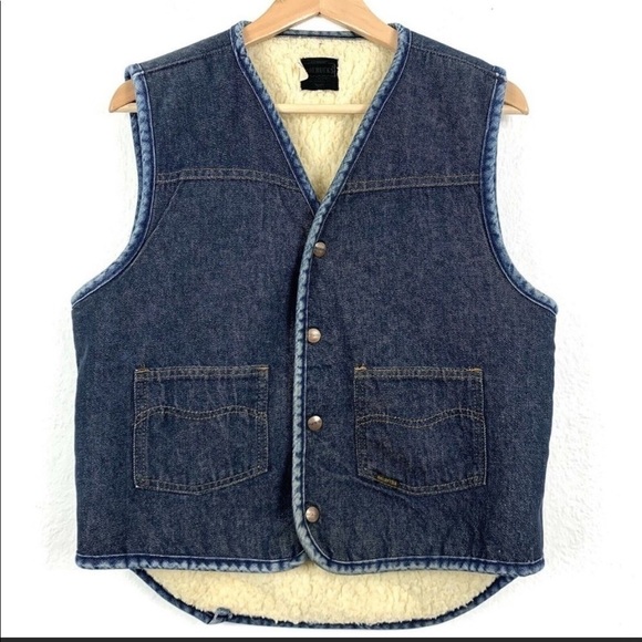 Vintage 1970’s Sears Roebucks denim/fleece large - Picture 1 of 8